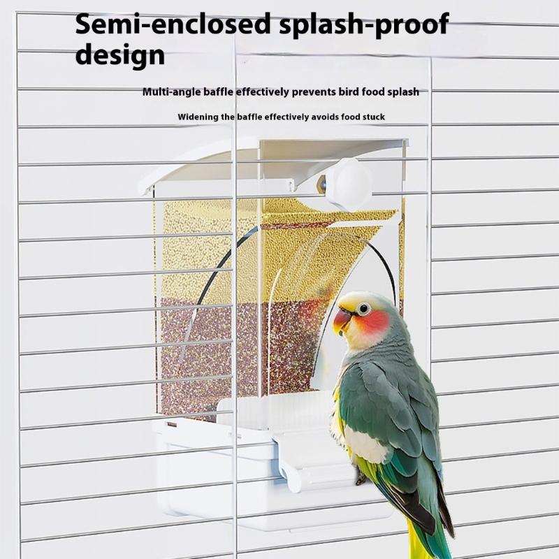 Plastic Anti Spill Parrots Feeder With Detachable Design For Easy Cleaning Bird Cage Accessories food Food Dispenser