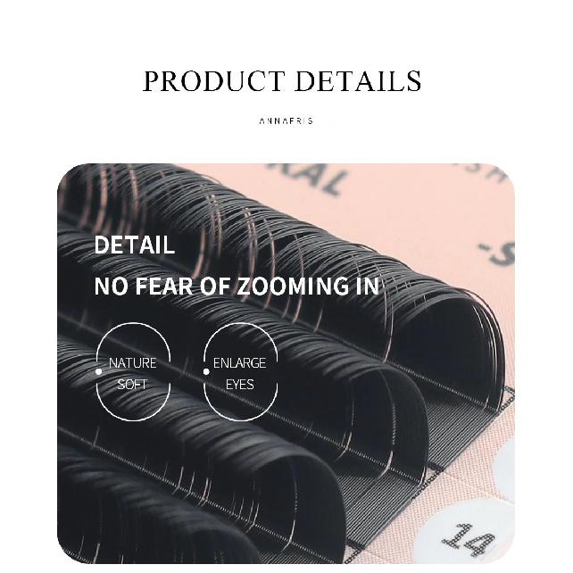 ANNAFRIS Premium L/L+/LC/LD/LU(M) Curl Matte Black Individual Eyelashes Extension Natural Soft Faux Lashes For Makeup Maquiagem