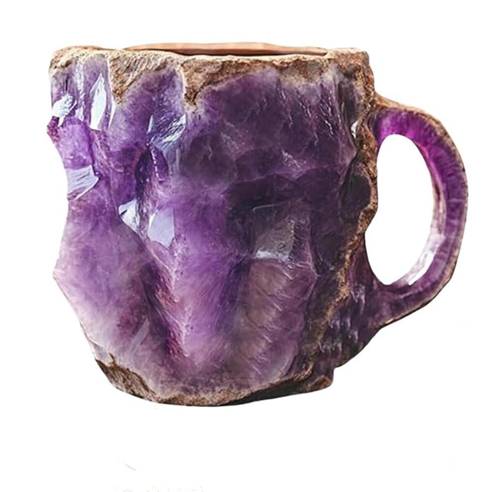 

Имитация минерального хрусталя кружка для кофе Имитация минерального хрусталя смоляные кофейные чашки стакан для воды на свадьбу день рождения рождественский подарок 200ML фиолетовый
