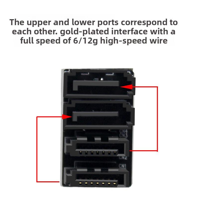 PH572 Computer Motherboard Double-side SATA 7PIN Dual Interface 180/90 Degree Turning Connector