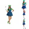 Elegant Luigi Workmen Skirt Version Costume For Women With Perfect Stitches