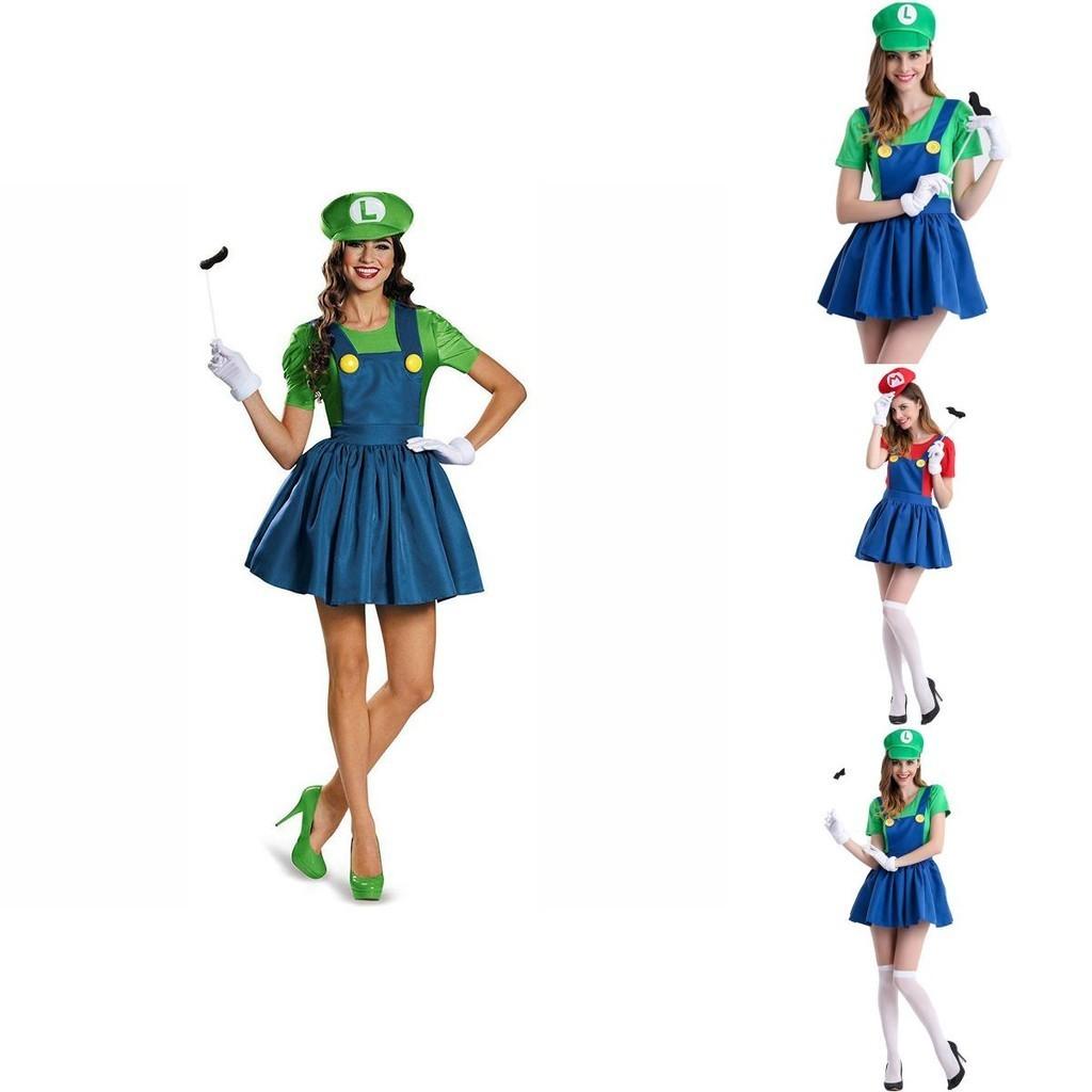 Elegant Luigi Workmen Skirt Version Costume For Women With Perfect Stitches