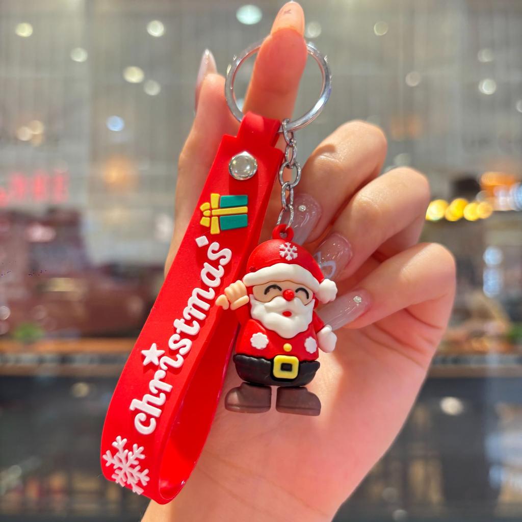 New Christmas Cartoon Keychain Bag Pendant Exquisite Santa Claus Car Keychain Small Gift
