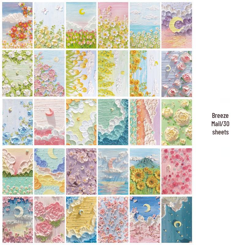 

Four Seasons Whisper Series: 30-Piece Oil Painting Postcard Set