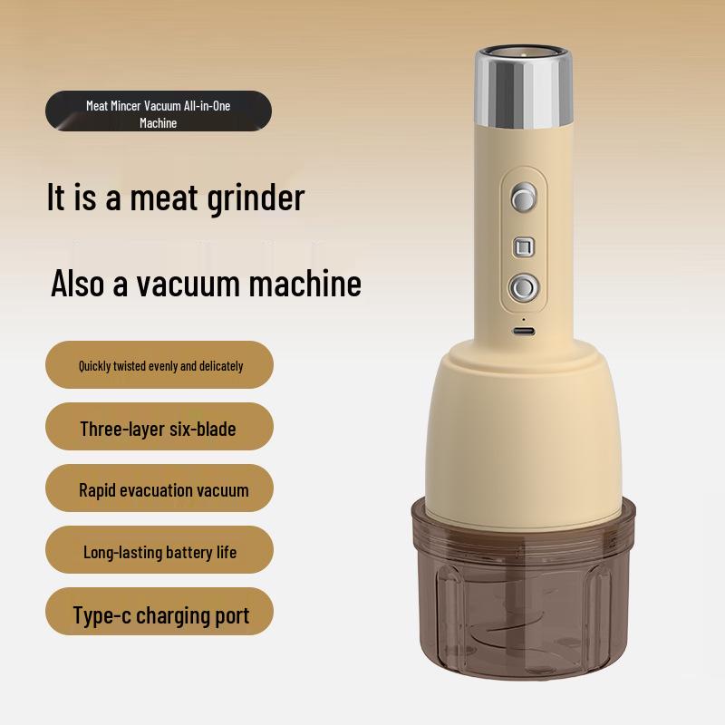 

Electric 2-in-1 Meat Grinder & Vacuum Sealer with Mixer for Grinding Meat, Garlic, and Chili Powder