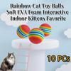 10 Pcs Larger 1.38 "Soft EVA Foam Interactive Indoor Quiet Toy Balls, 35mm Diameter Dog and Cat Toy Balls Quiet Toy for Pets To Play Alone.Kittens