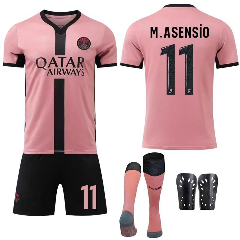 

2024-25 Paris Second Away Game Pink No. 7 Mbabpe 10 Dembele 30 Football Jersey Set #20