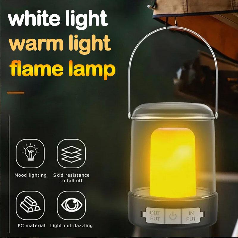 Type C Rechargeable Camping Light Portable Camping Lanterns Hanging Tent Light 3 Lighting Modes Outdoor Waterproof Travel Lamp