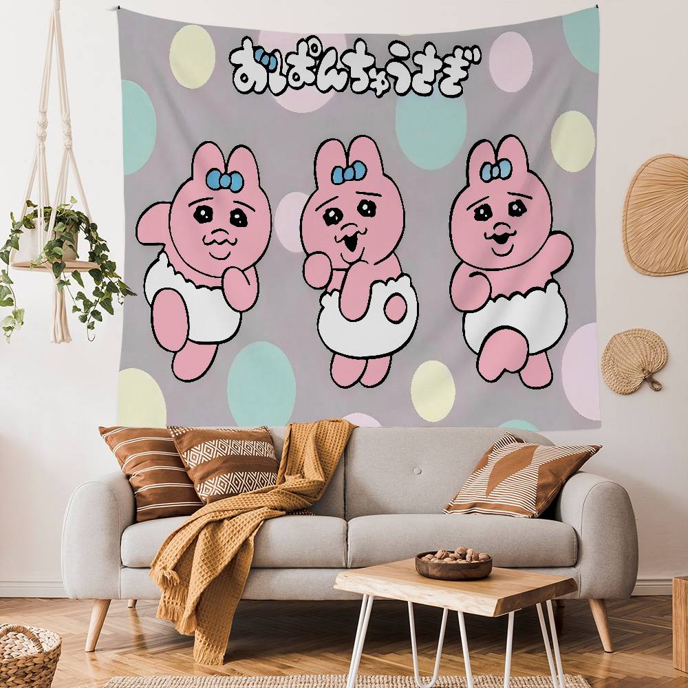 OOpanchu UUsagi Cartoon Cute Cartoon Tapestry For Living Room Home Dorm Decor INS Home Decor