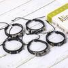Skull & Infinity Alloy Leather Bracelet Set - 5 Pieces