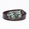 American Farm Tractor Leather Belt Buckle - Original Glazed Finish