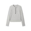 PEACEBIRD Women's Henley Long Sleeve T-Shirt