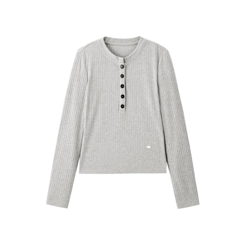 PEACEBIRD Women's Henley Long Sleeve T-Shirt