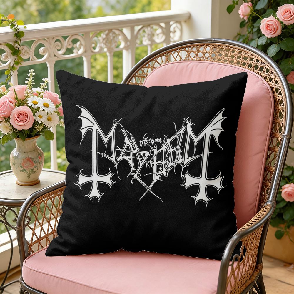 Band MMayhem Cushion Cover Soft Plush Throw Pillow Cover DoubleSided Decorative Cushion Case Sofa Bedroom Home Decor