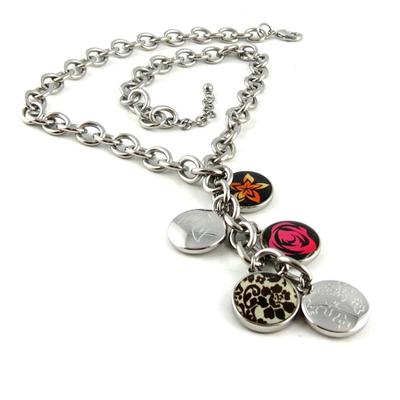 [L1306] - Steel Necklace 'Calypso' Tutti Frutti Silver