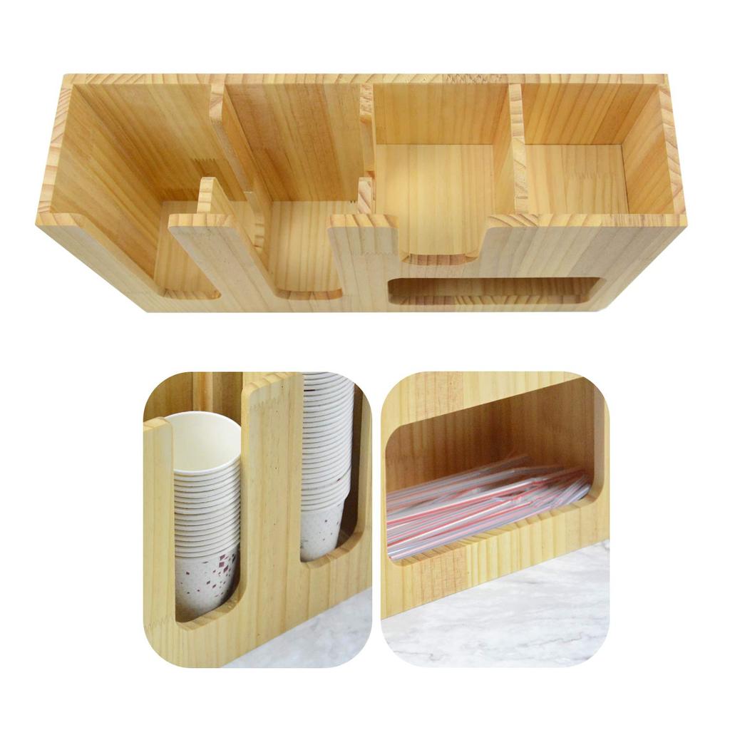 Uyoyous Paper Cup Holder, Cup Holder, Paper Cup Stand, Cup Dispenser, Wooden Cup Stand, Paper Cup Holder, Suitable for Convenience Stores, Cup