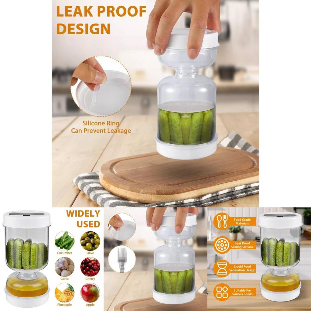 Moderner minimalistischer 300ml Acryl-Gurkenglas für Trocken-Nass-Trennung in der Küche
