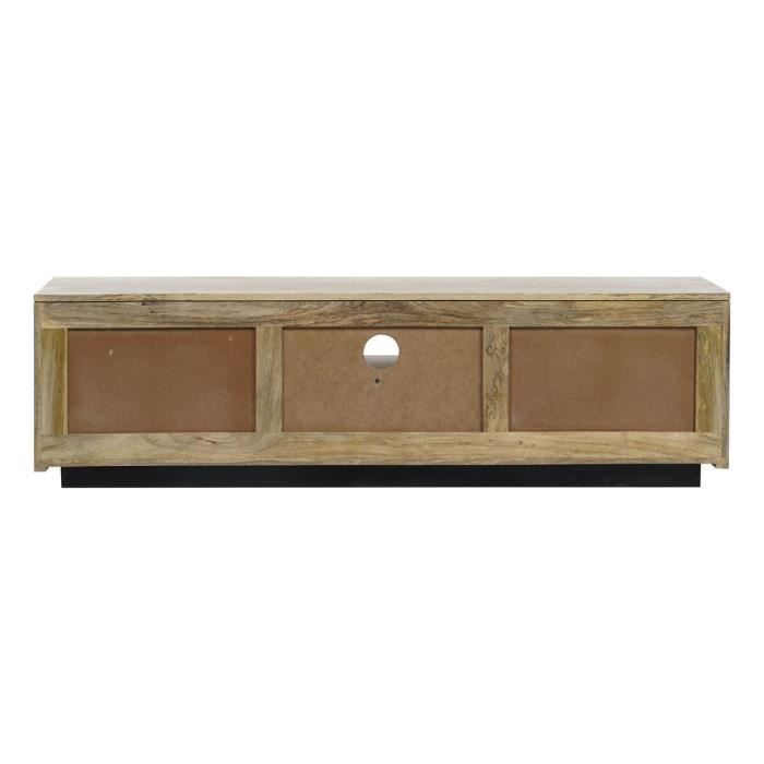 Meuble De Télévision - Item Home - 140 X 40 X 40 Cm - Bois De Manguier - Style Moderne - Couleur Naturelle
