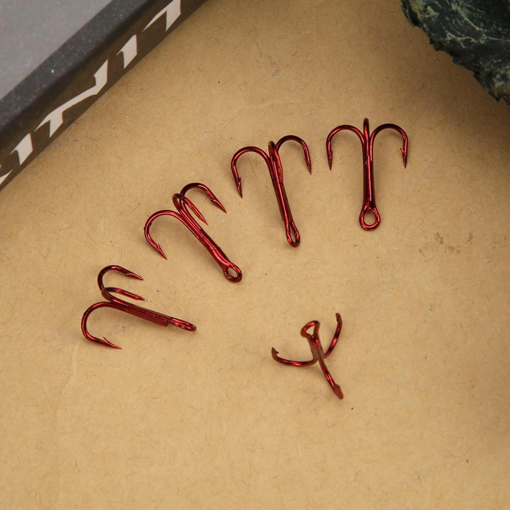 100 buc Cârlige Triplu Roșii Oțel Carbon Ridicat Cârlig de Pescuit Ac de Pescuit Accesorii de Pescuit 10#