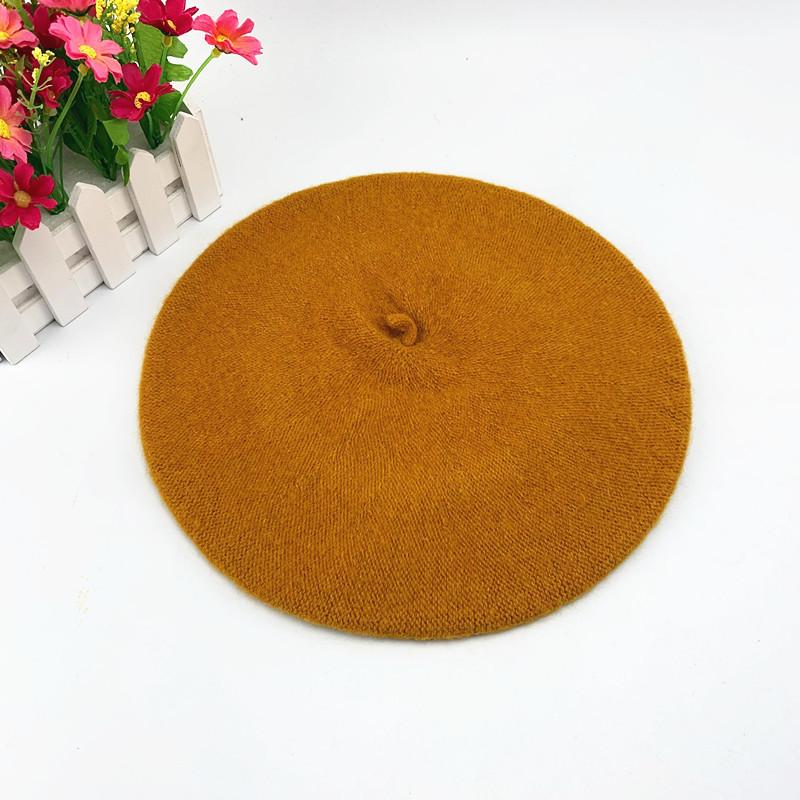 

Шерстяной берет женский осенне-зимний ретро универсальный кепки конфетного цвета с восьмиугольным батончиком one size