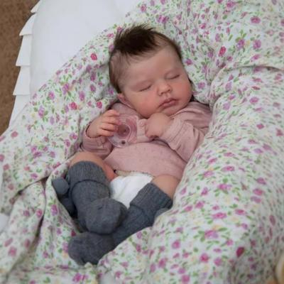 19 ιντσών Full Vinyl Body Reborn Dolls LouLou Lifelike Sleeping Simulation Doll Handmade 3D Painted Skin νεογέννητα μωρά κούκλες για παιδιά άνω των 3 ετών