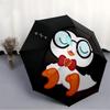 1pc Penguin Sleep Automatic Open/close, Heavy-Duty Iron Frame & 8-Rib structure, Compact Folding Umbrella for Women/Men, All-Season Travel, Halloween