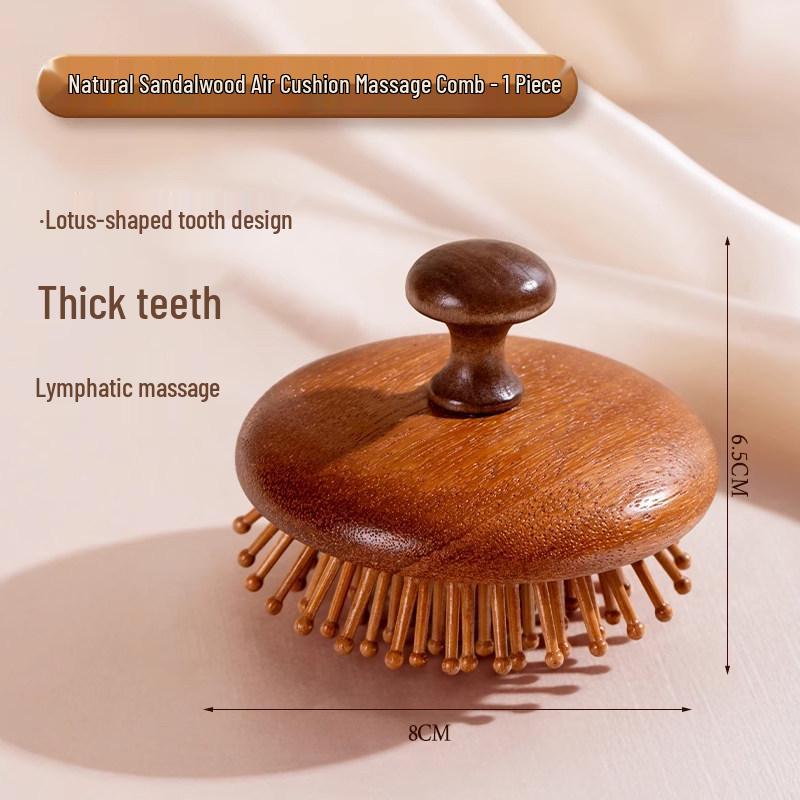 Sandalwood Scalp Massage Comb for Women and Men - Wooden Meridian Health Comb