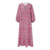 Women Floral Print Bohemian Long Dress Loose V-Neck Fashion Summer Beach Dress