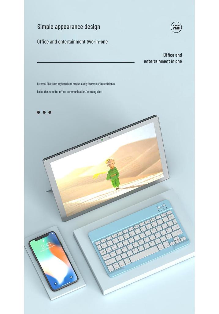 Wireless Bluetooth Keyboard & Silent Mouse Set for iPad/Apple/Huawei Devices