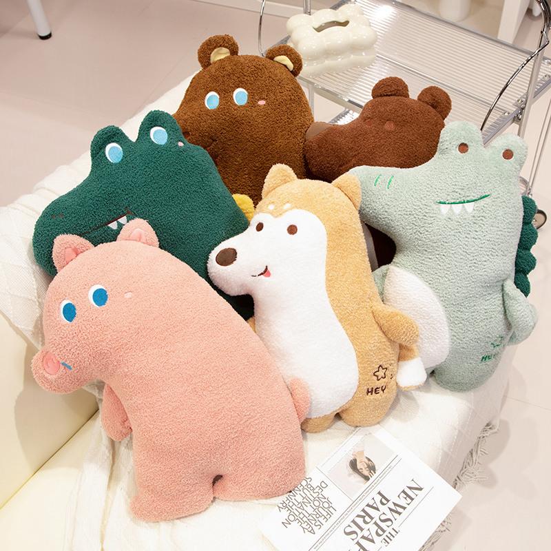 Pig, Shiba Inu, Crocodile Ins Home Pillow Cute Bear, Dinosaur, Animal Series Plush Toys