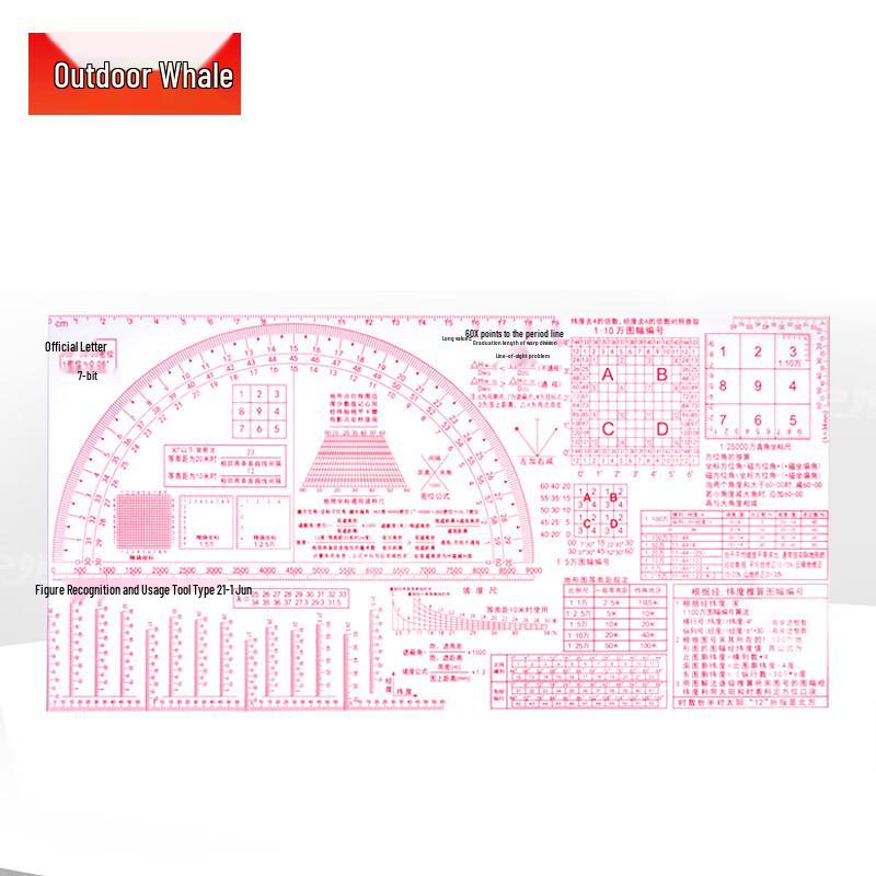 Multi-functional Outdoor Map Reading Ruler