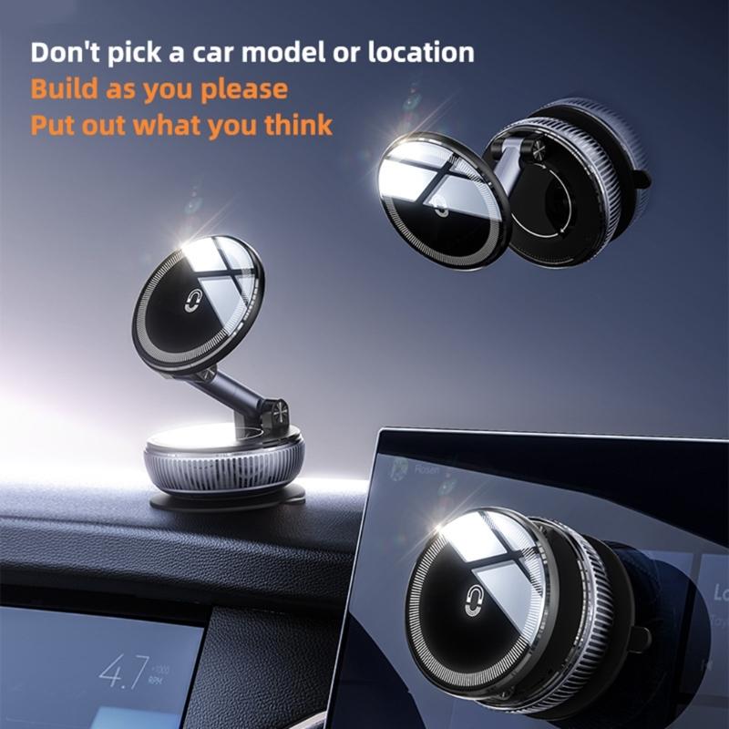 Rotating Magnetic Car Phone Holder Suction Cup Mount Stand for Phone 16 15 Mount Holder for Windshield and Dashboard