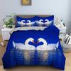 Swan Duvet Cover Set Single King Girl Crown Comforter Cover Romantic Floral Bedding Set Polyester Princess Style Bedspread Cover