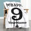 Mbappe 63 Personalized Name Blanket Lightweight Customizable Blanket Comfortable Suitable for Sofa Livingroom Picnics Nap Four Seasons Multipurpose