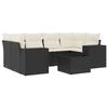 VidaXL Salon de Jardin avec Coussins 7 pcs, Canapés de Terrasse, Ensemble de Meubles de Patio, Mobilier d'Extérieur, Noir 3222315