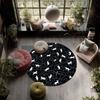 Black & White Cats Pattern Round rug,Carpet Rug for Living Room Bedroom Playroom ,Non-slip Floor Mat,Holiday Gifts and Birthday Gifts.