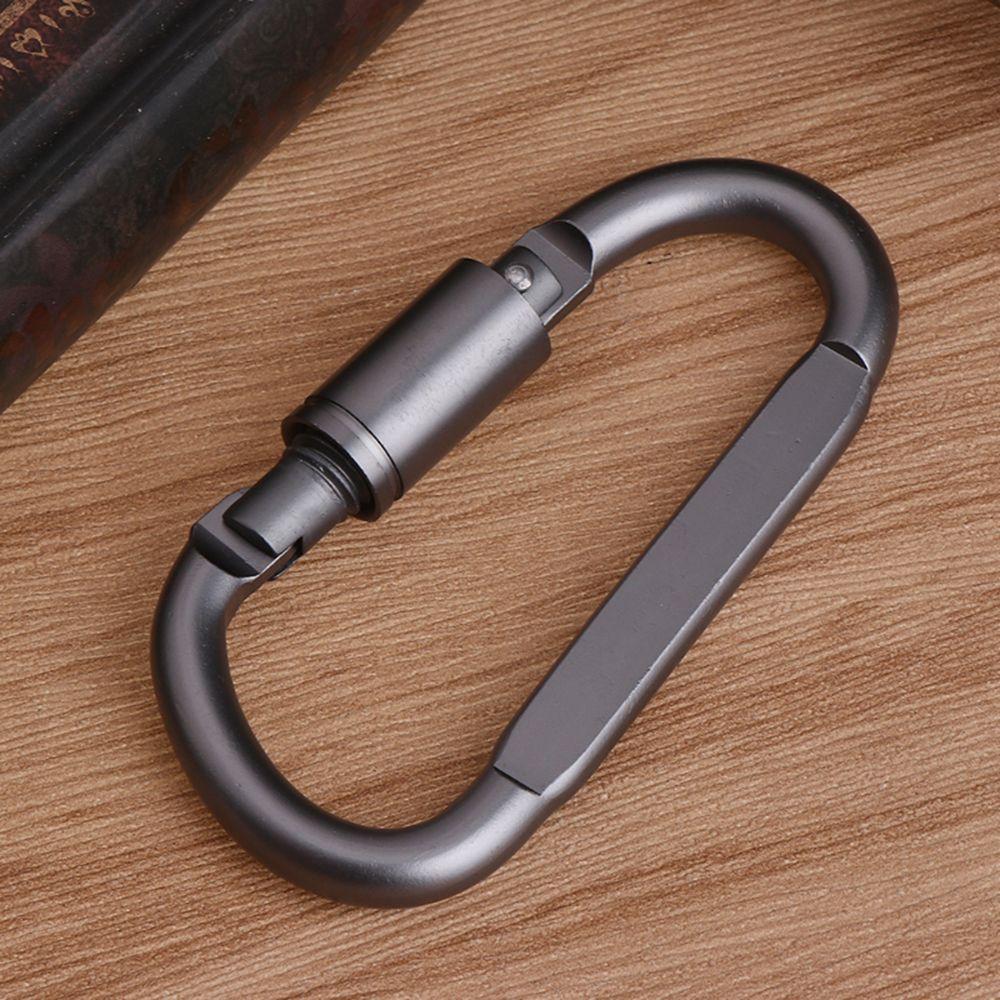 D Shape Outdoor Tools Metal with Lock Climbing Camping Keyring Key Buckle Carabiner Hook