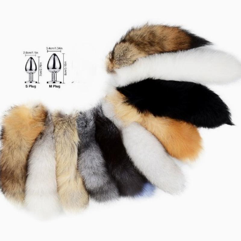 Anal Plug with Real Fox Tail for Woman Separable Cosplay Butt Plug Anal Adult Products Masturbator Man Female Couples Sex Toys