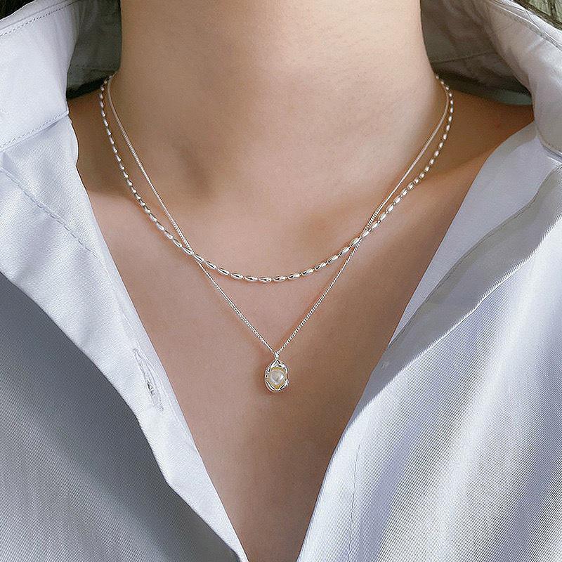 2023 Double-Layer Retro Pearl Necklace for Women - Luxury High-End Design Clavicle Chain