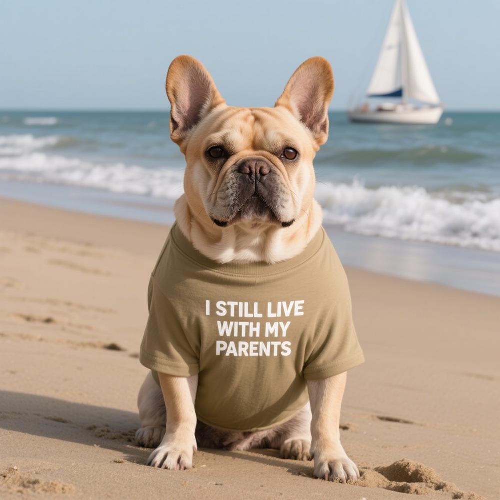 French Bulldog, Pug, Basset Hound, and Shar Pei Round Neck T-shirt - Teddy Panda Design Dog Clothing