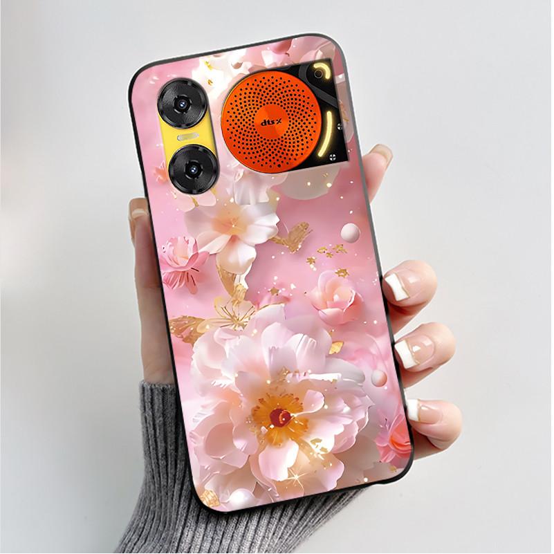 Printing Case For ZTE Nubia Music 2 Music2 Soft Silicone Black Shell For ZTE Nubia Music Z2353 Cover Cute Flower Cartoon Casing