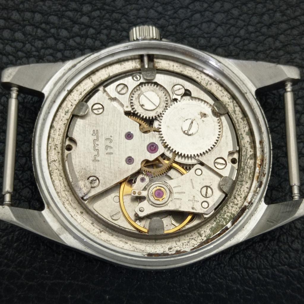 VINTAGE HMT JAWAN HAND-WINDING INDIAN MENS BLACK COLOR DIAL WATCH A702054-5 R208-a702054