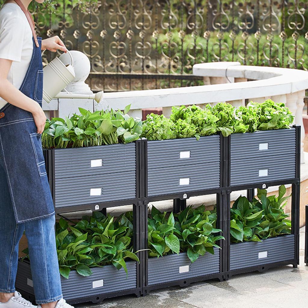 Multi-Level Planter Box for Outdoor Flower And Vegetable Gardening
