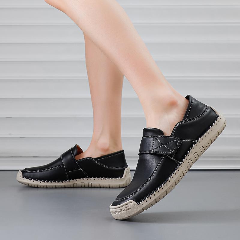 Damen Freizeitschuhe Handgefertigte Leder Slipper Bequeme Damenschuhe Hochwertiges Spaltleder Flache Mokassins Damen Sneaker