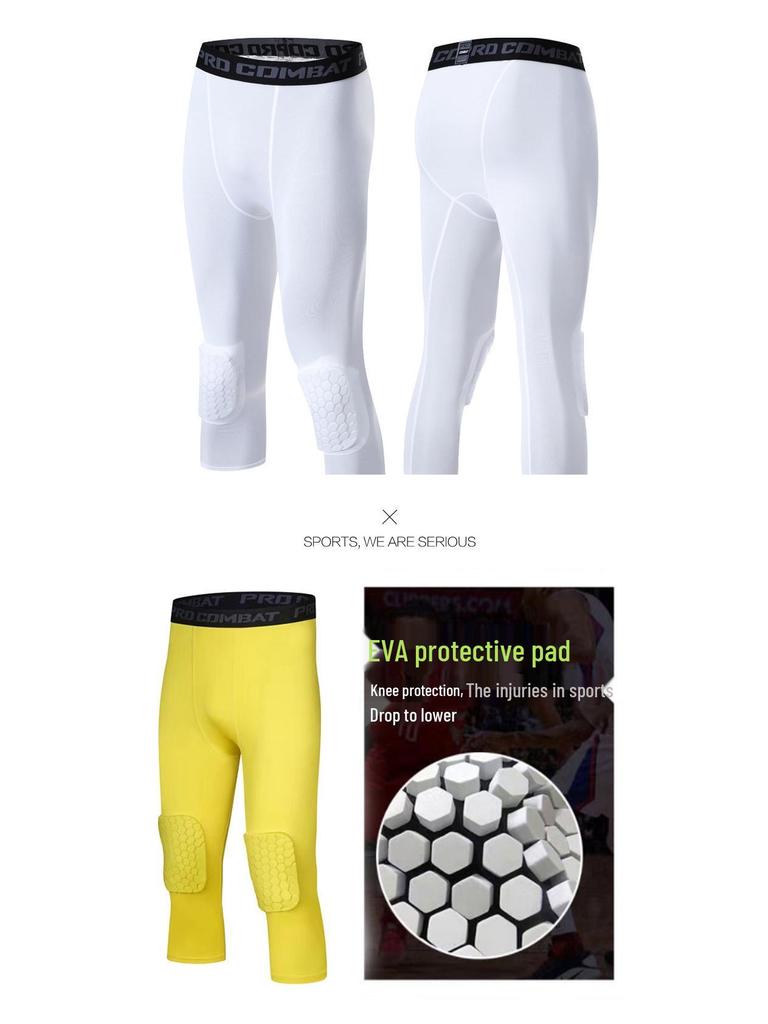 Honeycomb Anti-Collision High Elastic Leggings for Running, Basketball, and Fitness