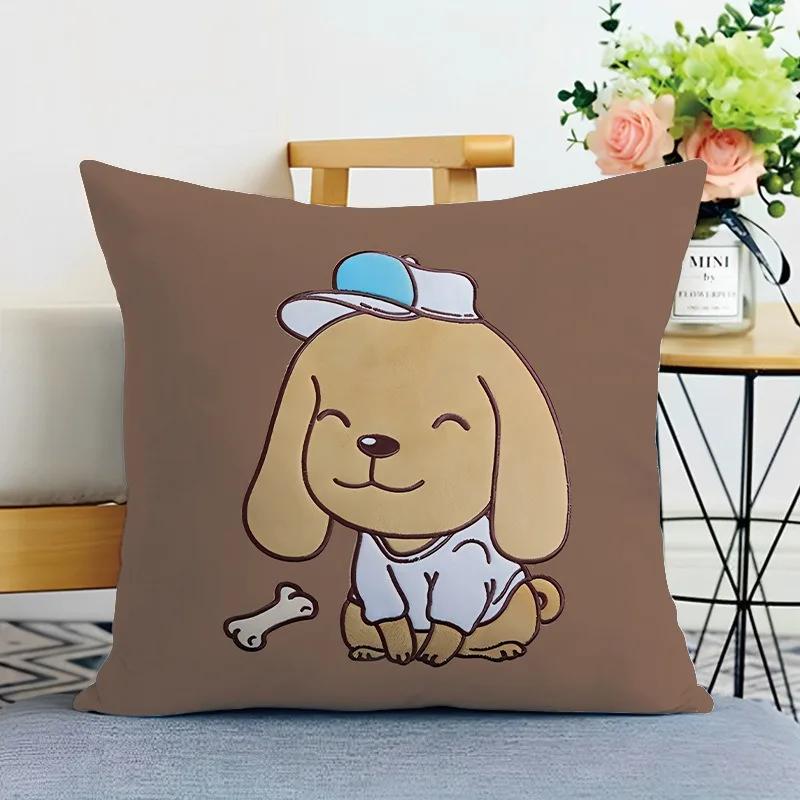 Cartoon Animal Print Decorative Pillowcase Bedroom Living Room Square Cushion Pillowcase