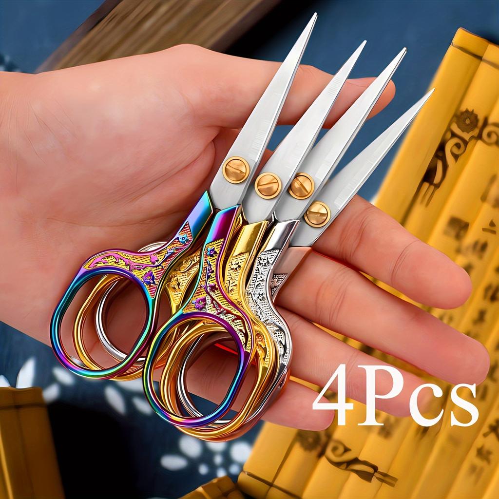4PC Sewing Scissors Stainless Steel Retro Embroidery Tailor Scissors Dressmaker Shears Fabric Cutter DIY Sewing Accessories