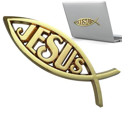 Christian Fish Sticker Car Emblem Sticker Jesus Fish Emblem Car Window Decal Acrylic Christian Bumper Stickers Religious