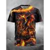Summer Street Style Fashion Men's T-shirt Urban Everyday Casual Short-sleeved Top 3D Dragon Print Men's Outdoor T-shirt