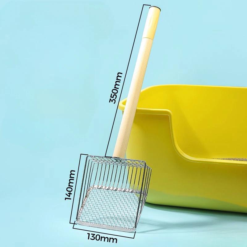 

Совок для кошачьего туалета из цельного дерева с длинной ручкой, многофункциональный, портативный, легко устанавливаемый, большой размер, лопата для кошачьего туалета, товары для животных